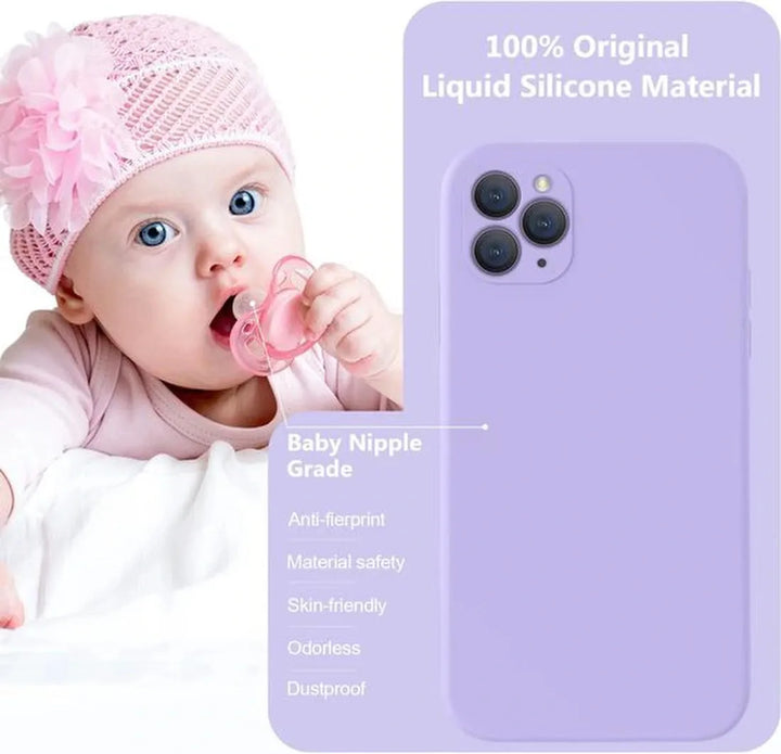 iPhone 11 Pro Max Hoesjes – Liquid Siliconen Backcover – Flexibele TPU – Camera Allround Bescherming – Paars-Ilumina Benelux