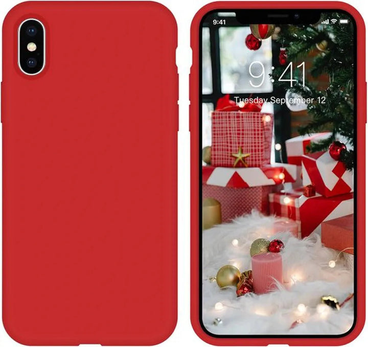 iPhone X / XS Hoesjes – Liquid Siliconen Backcover – Flexibel TPU – Schokbestendig – Rood-Ilumina Benelux