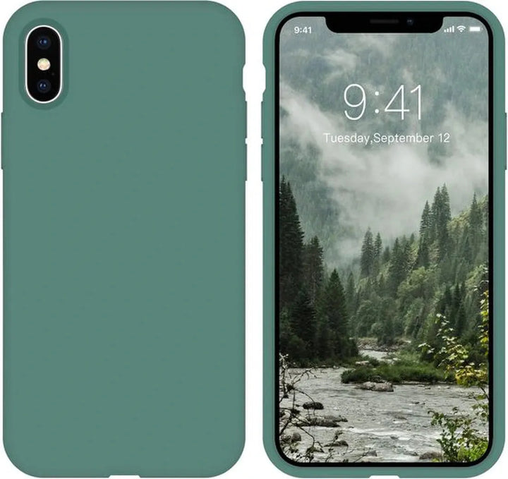 iPhone XS Max Hoesjes – Liquid Siliconen Backcover – Flexibel TPU – Schokbestendig – Groen-Ilumina Benelux