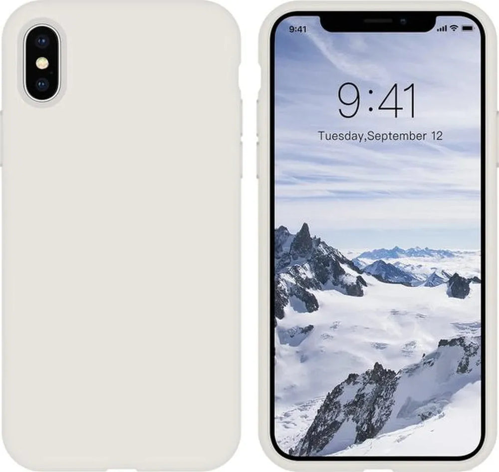 iPhone X / XS Hoesjes – Liquid Siliconen Backcover – Flexibel TPU – Schokbestendig – Wit-Ilumina Benelux