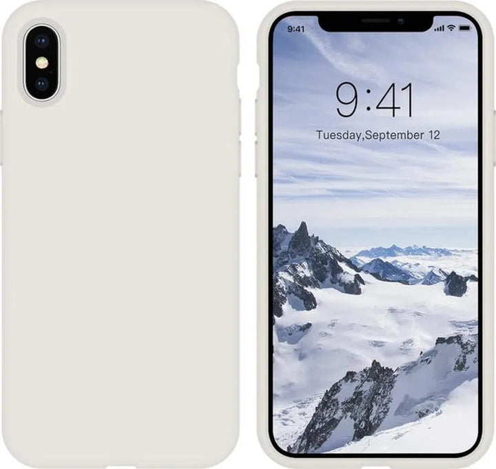 iPhone X / XS Hoesjes – Liquid Siliconen Backcover – Flexibel TPU – Schokbestendig – Wit-Ilumina Benelux
