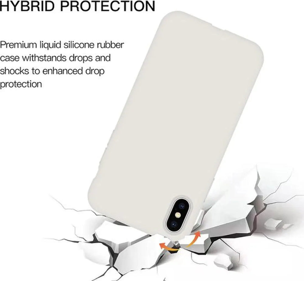 iPhone X / XS Hoesjes – Liquid Siliconen Backcover – Flexibel TPU – Schokbestendig – Wit-Ilumina Benelux