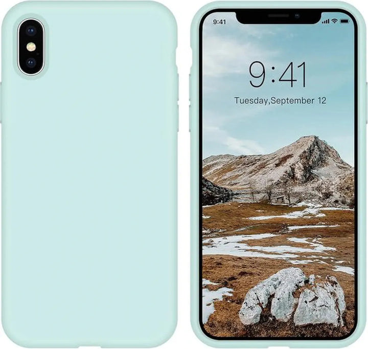 iPhone XS Max Hoesjes – Liquid Silicone Backcover – Flexibel TPU – Schokbestendig – Mint-Ilumina Benelux