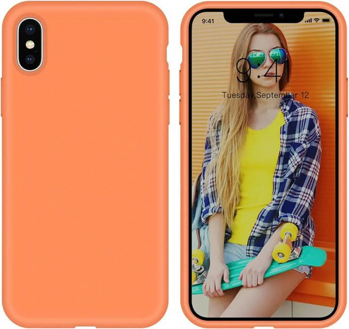 iPhone X / XS Hoesjes – Soft Liquid Siliconen Backcover – Flexibel TPU – Schokbestendig – Oranje-Ilumina Benelux