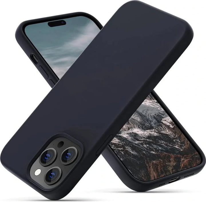 iPhone 14 Pro Hoesjes – Liquid Siliconen Backcover – Flexibele TPU – Schokbestendig – Zwart-Ilumina Benelux