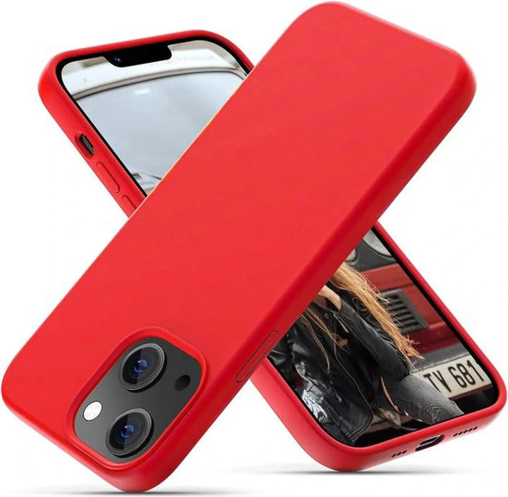 iPhone 13 Hoesjes – Liquid Siliconen Backcover – Flexibele TPU Cover – Rood-Ilumina Benelux
