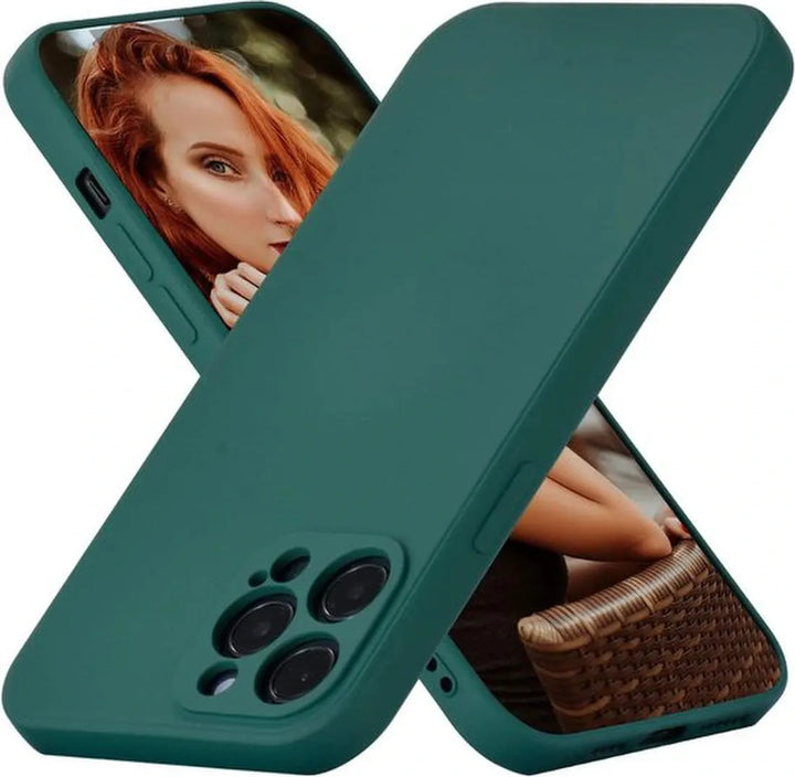 iPhone 13 Pro Max Hoesjes – Liquid Siliconen Backcover – TPU Flexibel – Camera Allround Bescherming – Groen-Ilumina Benelux