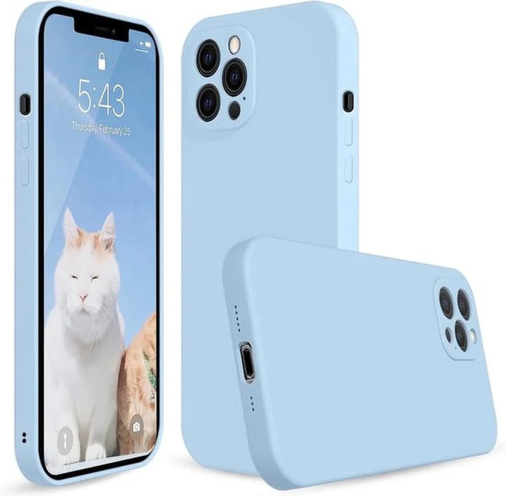 iPhone 12 Pro Hoesjes – Soft Silicone Backcover – TPU Flexibel – Camera Allround Bescherming – Sky Blauw-Ilumina Benelux
