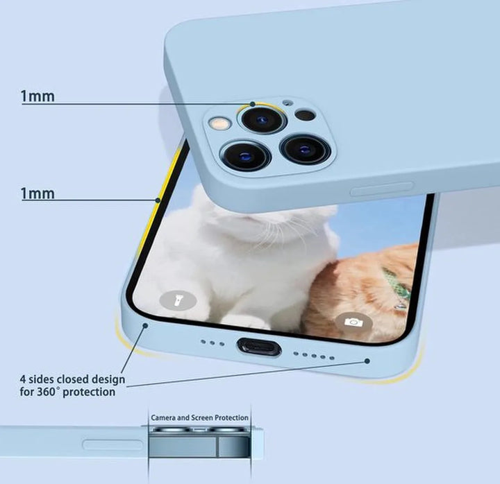iPhone 12 Pro Hoesjes – Soft Silicone Backcover – TPU Flexibel – Camera Allround Bescherming – Sky Blauw-Ilumina Benelux
