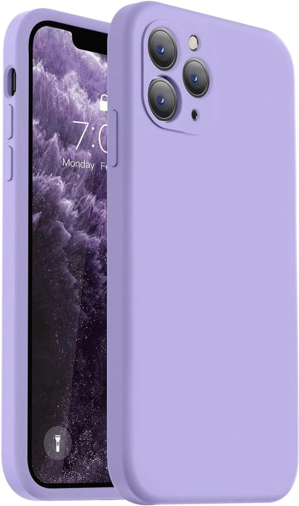 iPhone 12 Pro Max Hoesjes – Liquid Siliconen Backcover – TPU Flexibel – Camera Allround Bescherming – Paars
