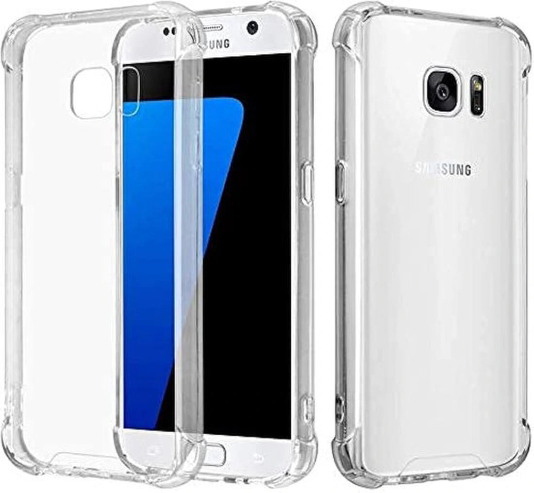 Shockproof Flexibele achterkant Silicone hoesje Transparant Geschikt voor: Samsung Galaxy S7 Edge