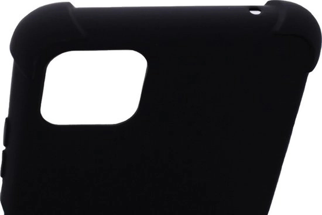 Shockproof Flexibele achterkant Silicone hoesje Geschikt voor: Samsung Galaxy A12 - Zwart