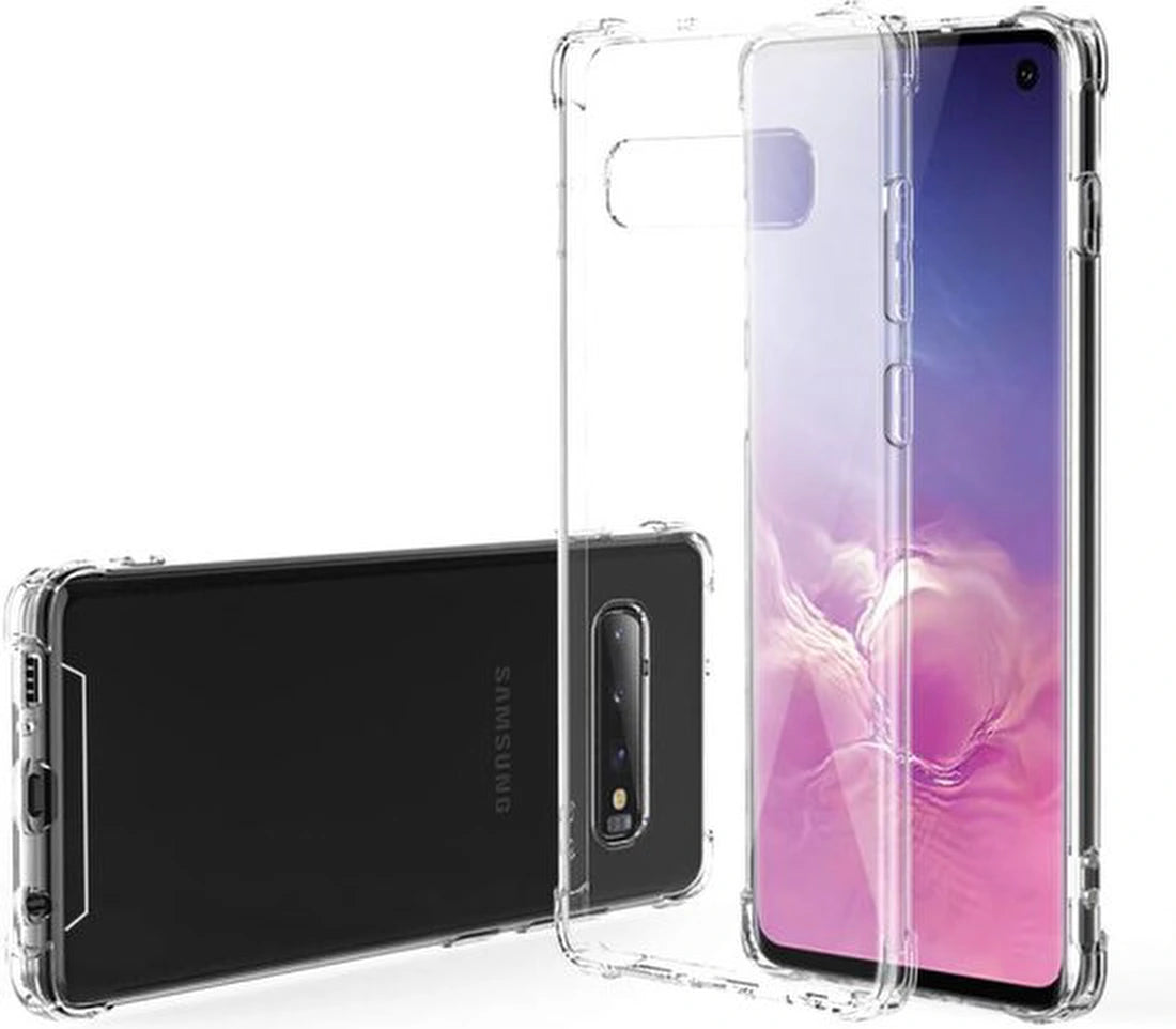 Shockproof Flexibele achterkant Silicone hoesje Transparant Geschikt voor: Samsung Galaxy S10