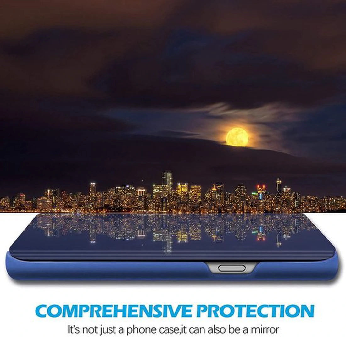 Spiegel Cover - Hoesje - Clear View Case Geschikt voor: Samsung Galaxy A72 - Blauw