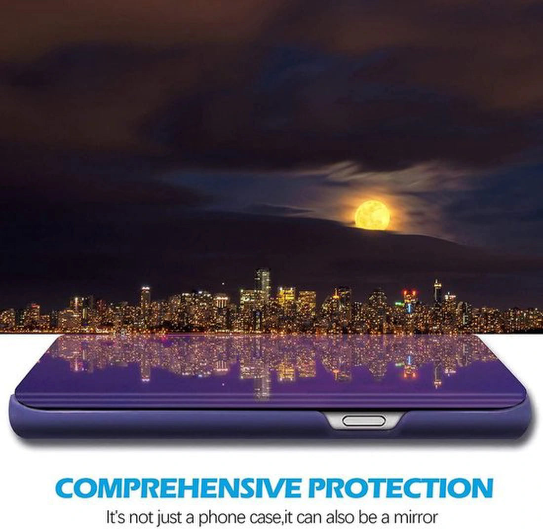 Samsung Galaxy A72 Hoesjes – Clear View Spiegel Cover – Flipcase – Paars