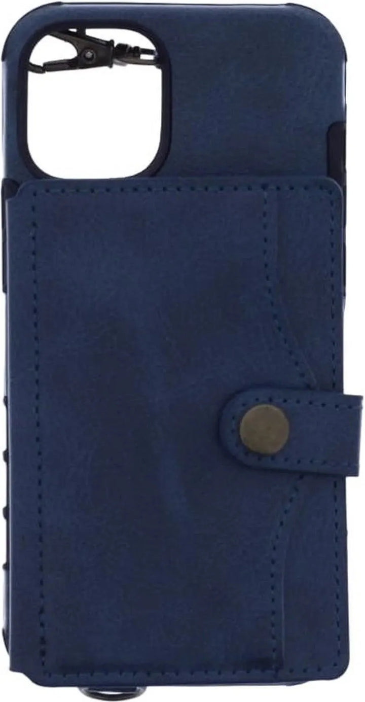iPhone 12 Mini Hoesjes – Siliconen Backcover – Pasjeshouder – Polsbandje – Blauw-Ilumina Benelux