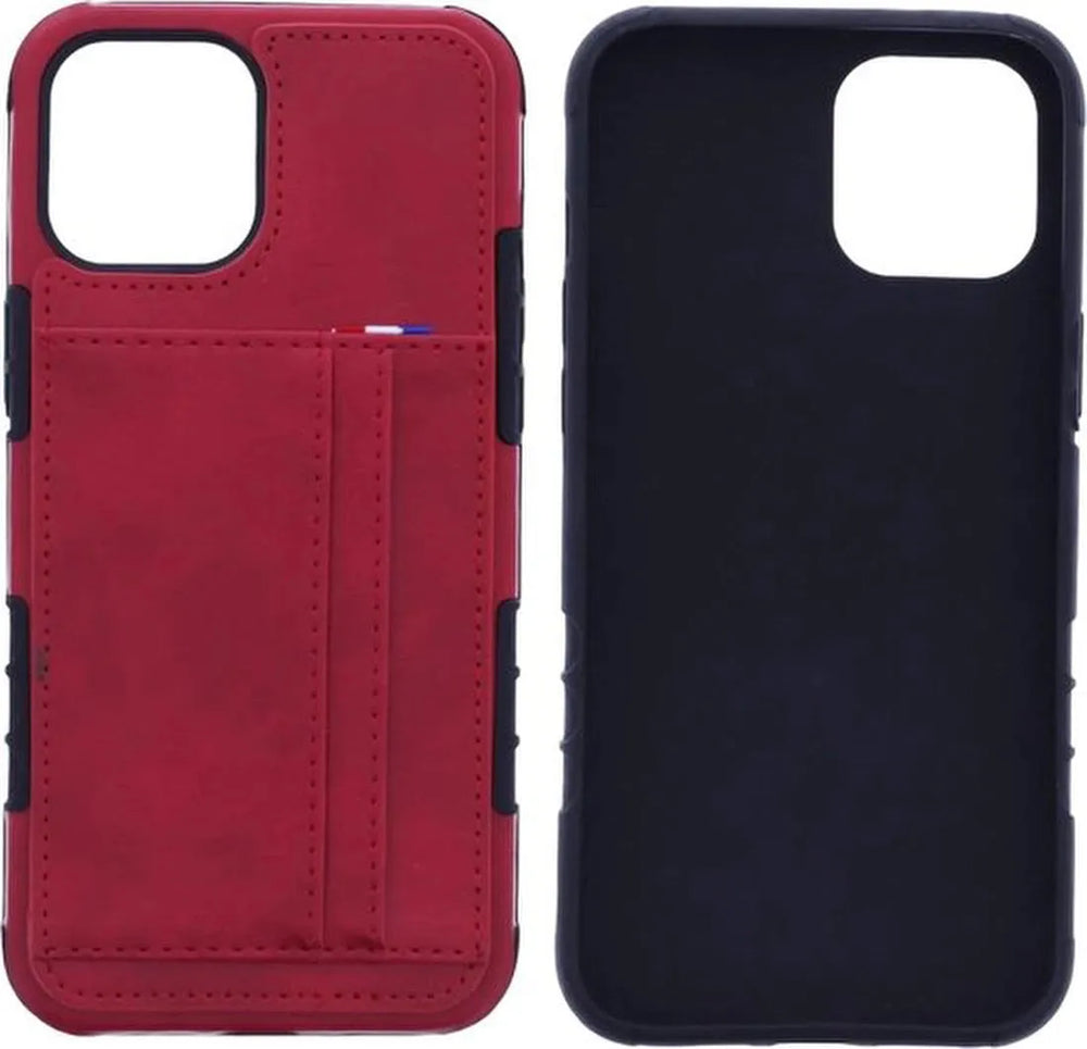 iPhone 12/12 Pro Hoesjes – Backcover Portemonnee Case – 2 Pasjeshouder – Rood-Ilumina Benelux