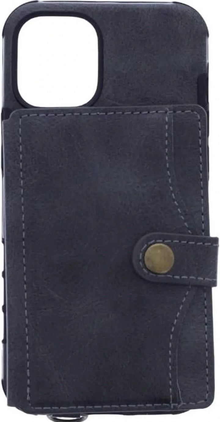 iPhone 12 Pro Max Hoesjes – Siliconen Backcover – Pasjeshouder – Polsbandje – Grijs-Ilumina Benelux