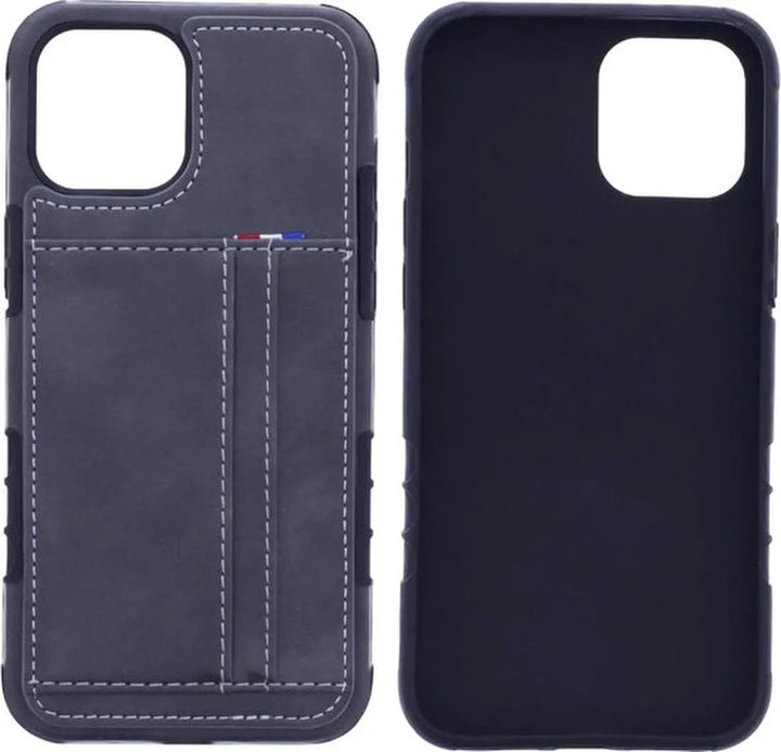 iPhone 12 Pro Max Hoesjes – Backcover Portemonnee Case – 2 Pasjeshouder – Grijs-Ilumina Benelux