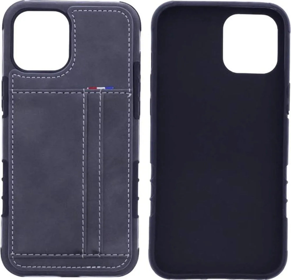 iPhone 12 Pro Max Hoesjes – Backcover Portemonnee Case – 2 Pasjeshouder – Grijs-Ilumina Benelux