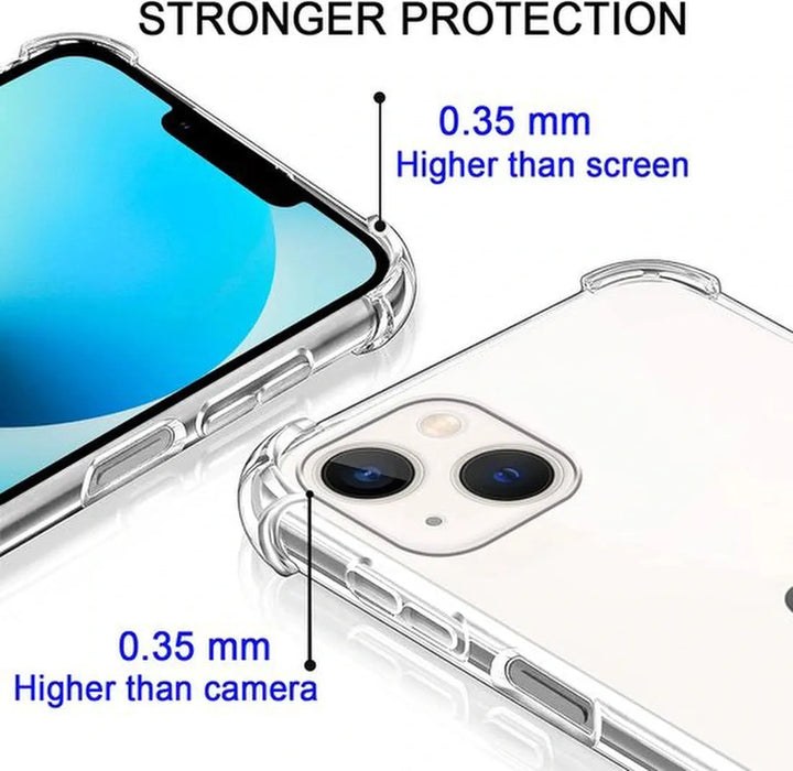 iPhone 13 Hoesjes – Transparante Siliconen Backcover met Koord – Schokbestendig Anti-shock Stootrand-Ilumina Benelux