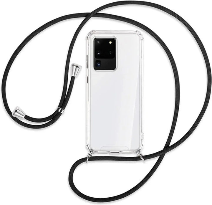 Samsung Galaxy S20 Ultra Hoesjes – Transparante Backcover met Koord – Schokbestendig Anti-shock-Ilumina Benelux