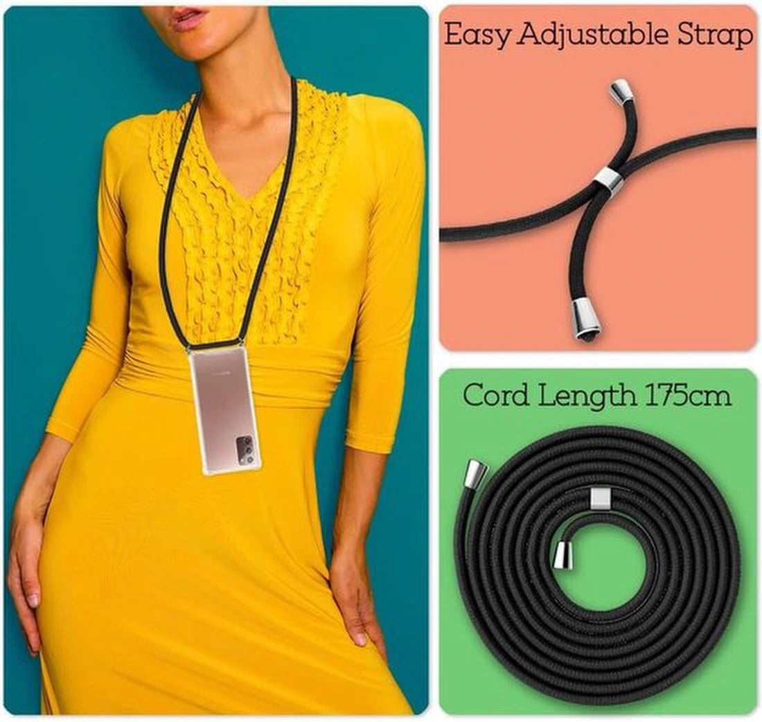 Samsung Galaxy Note 20 Ultra Hoesjes – Transparante Backcover met Koord – Schokbestendig – Anti-shock – Transparant