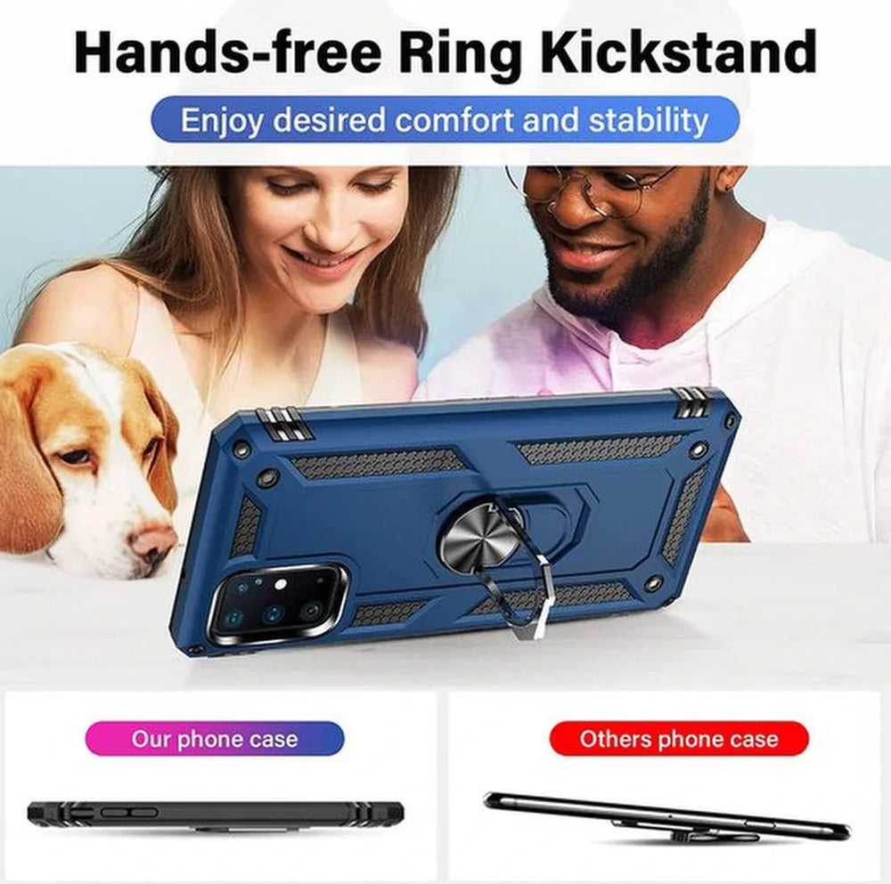 Samsung Galaxy S20 Plus Hoesjes – Anti-Shock Hybride Ring Armor Backcover – Schokbestendig – Blauw-Ilumina Benelux
