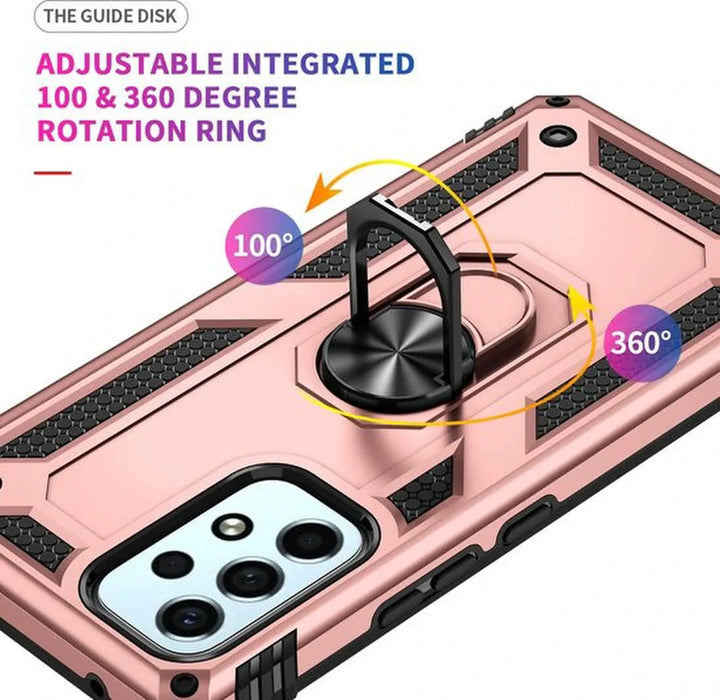 Samsung Galaxy A33 5G Hoesjes – Anti-Shock Hybride Ring Armor Backcover – Schokbestendig – Roségoud-Ilumina Benelux