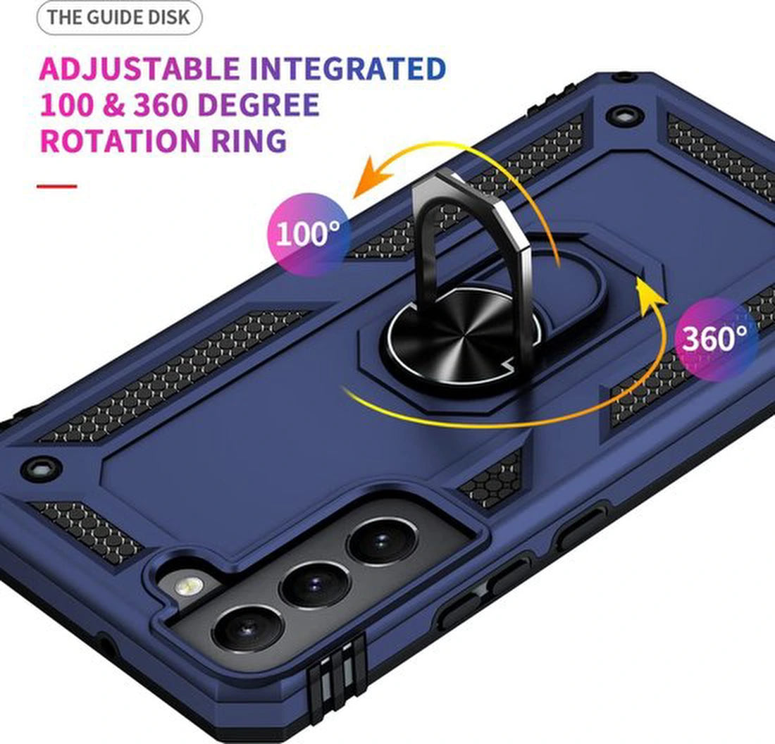 Samsung Galaxy S22 Plus Hoesjes – Anti-Shock Hybride Ring Armor Backcover – Schokbestendig – Blauw