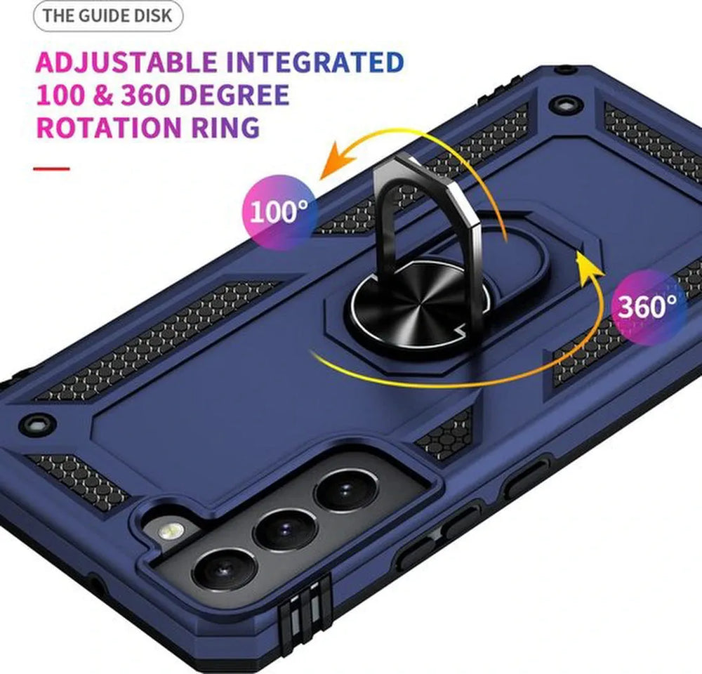 Samsung Galaxy S22 Plus Hoesjes – Anti-Shock Hybride Ring Armor Backcover – Schokbestendig – Blauw-Ilumina Benelux