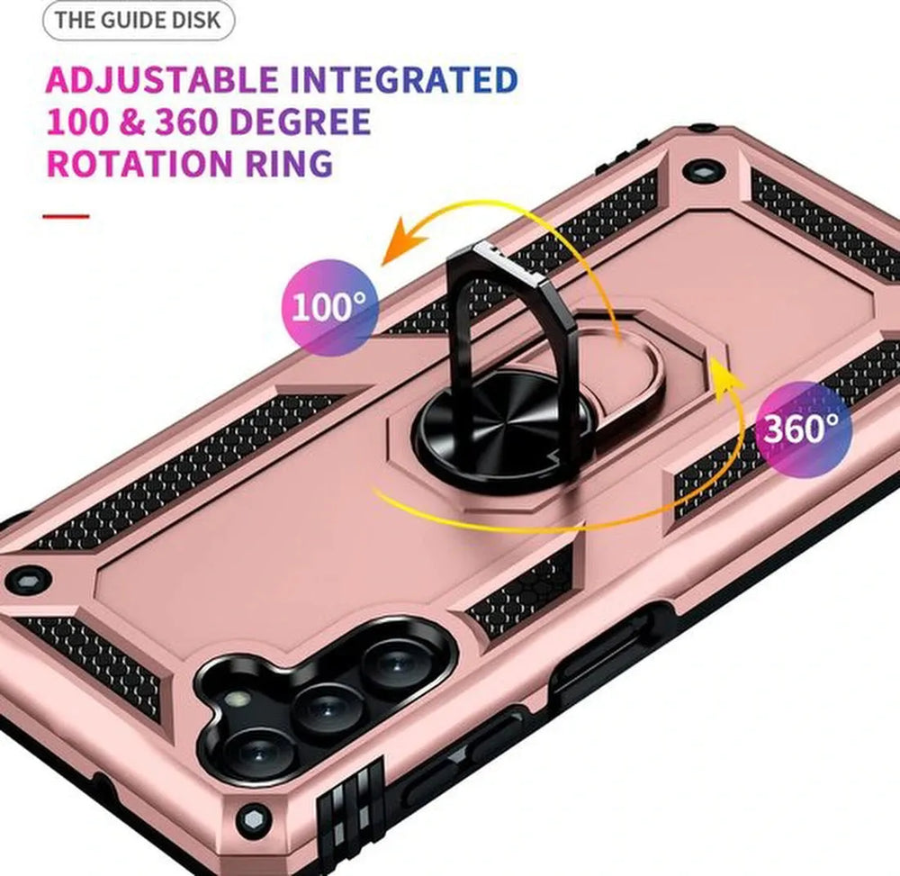 Samsung Galaxy M13 5G / A13 5G Hoesjes – Anti-Shock Hybride Ring Armor Backcover – Schokbestendig – Roségoud-Ilumina Benelux