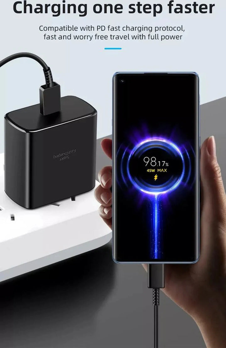 Oplaadkabel – Geschikt voor Oppo/OnePlus/Samsung/Switch/PS5 Controller – USB-C Male – 45W Snelladen – 2 Meter-Oplader-Ilumina Benelux