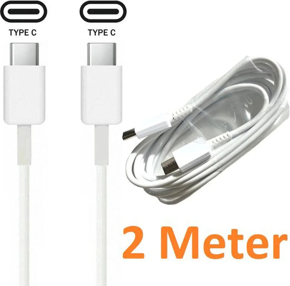 USB-C kabel – Geschikt voor Nintendo Switch/Xbox Series X/PS5 Controller/GoPro – 2 Meter – Snelladen – Wit-Ilumina Benelux