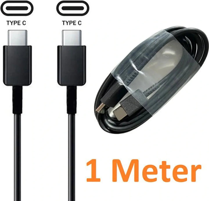 USB-C kabel – Geschikt voor Oppo/OnePlus/Samsung/Switch/PS5 Controller/GoPro – USB-C naar USB-C – Snelladen – 1 Meter – Zwart-USB-Kabels-Ilumina Benelux