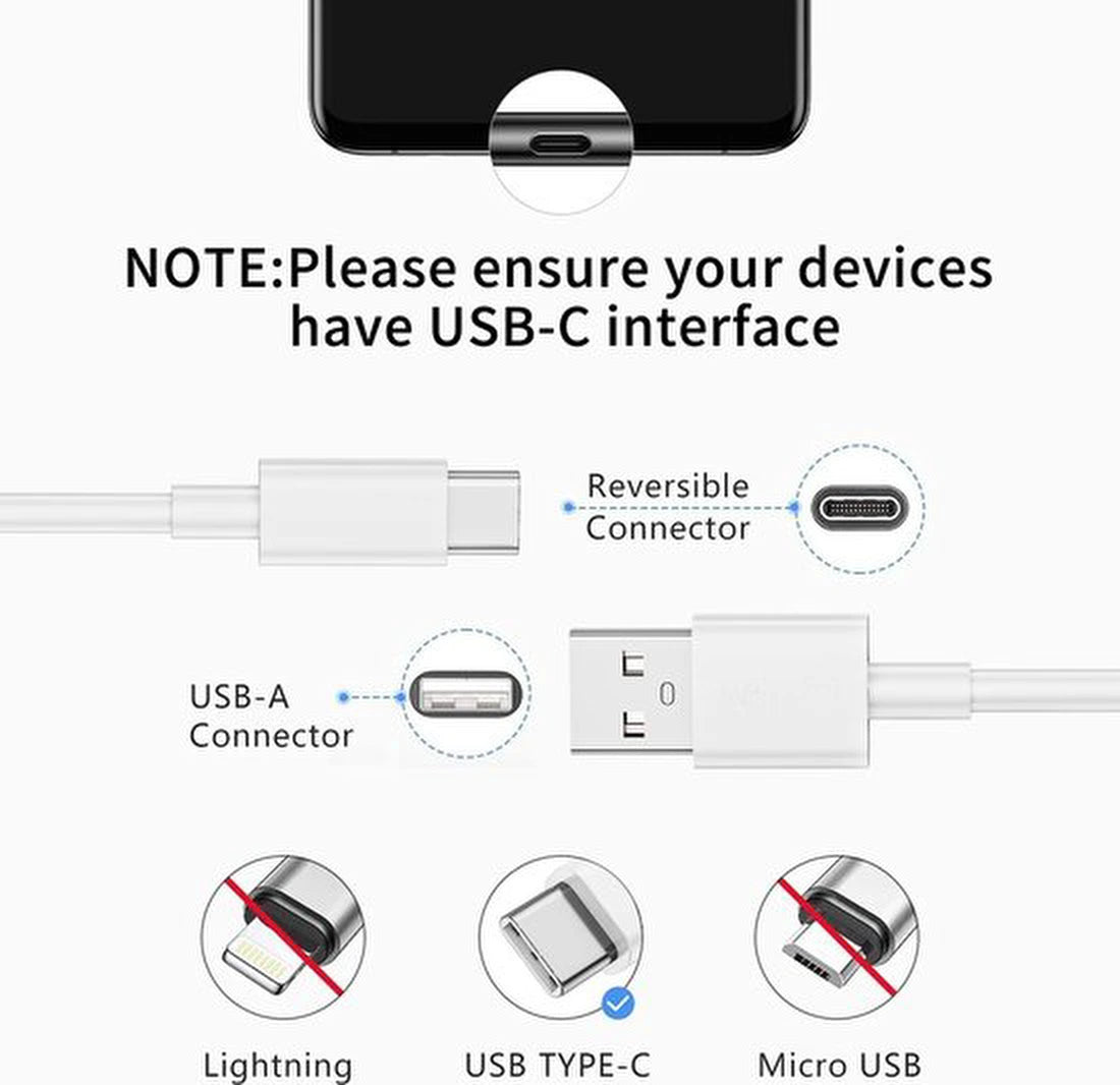 USB-C kabel – Geschikt voor Oppo/OnePlus/Samsung/Huawei/Sony/Nintendo Switch/PS5 – USB-A 2.0 – 2 Meter – Wit