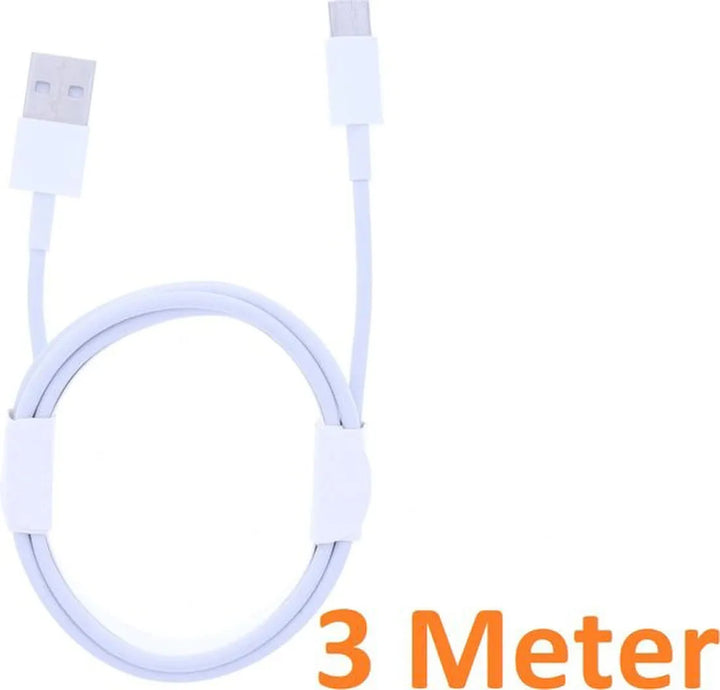 USB-C kabel – Geschikt voor Xbox Series X/GoPro/Sony/Nintendo Switch/PS5 – USB-A 2.0 – 3 Meter – Wit-Ilumina Benelux
