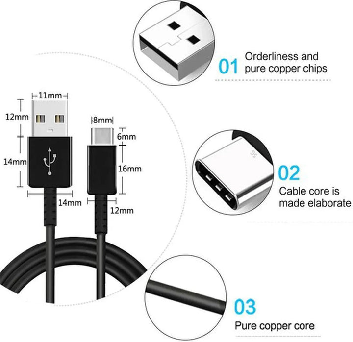 USB-C kabel – USB-A 2.0 Oplaadkabel – Xbox Series X/GoPro/Nintendo Switch, PS5 Controller – 1,5 Meter – Zwart-Ilumina Benelux