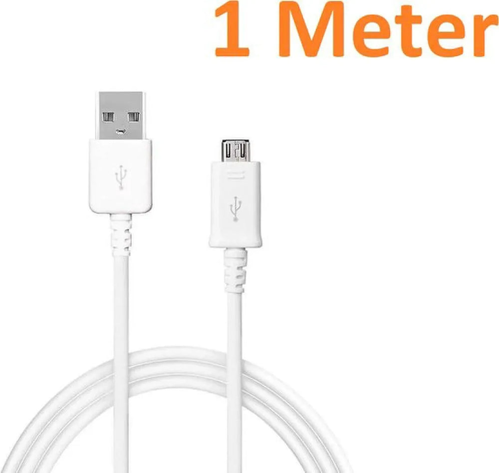 Micro USB Oplaadkabel – Geschikt voor Samsung/Huawei/Sony/PS4 Controller – 1 Meter – Wit-USB-Kabels-Ilumina Benelux