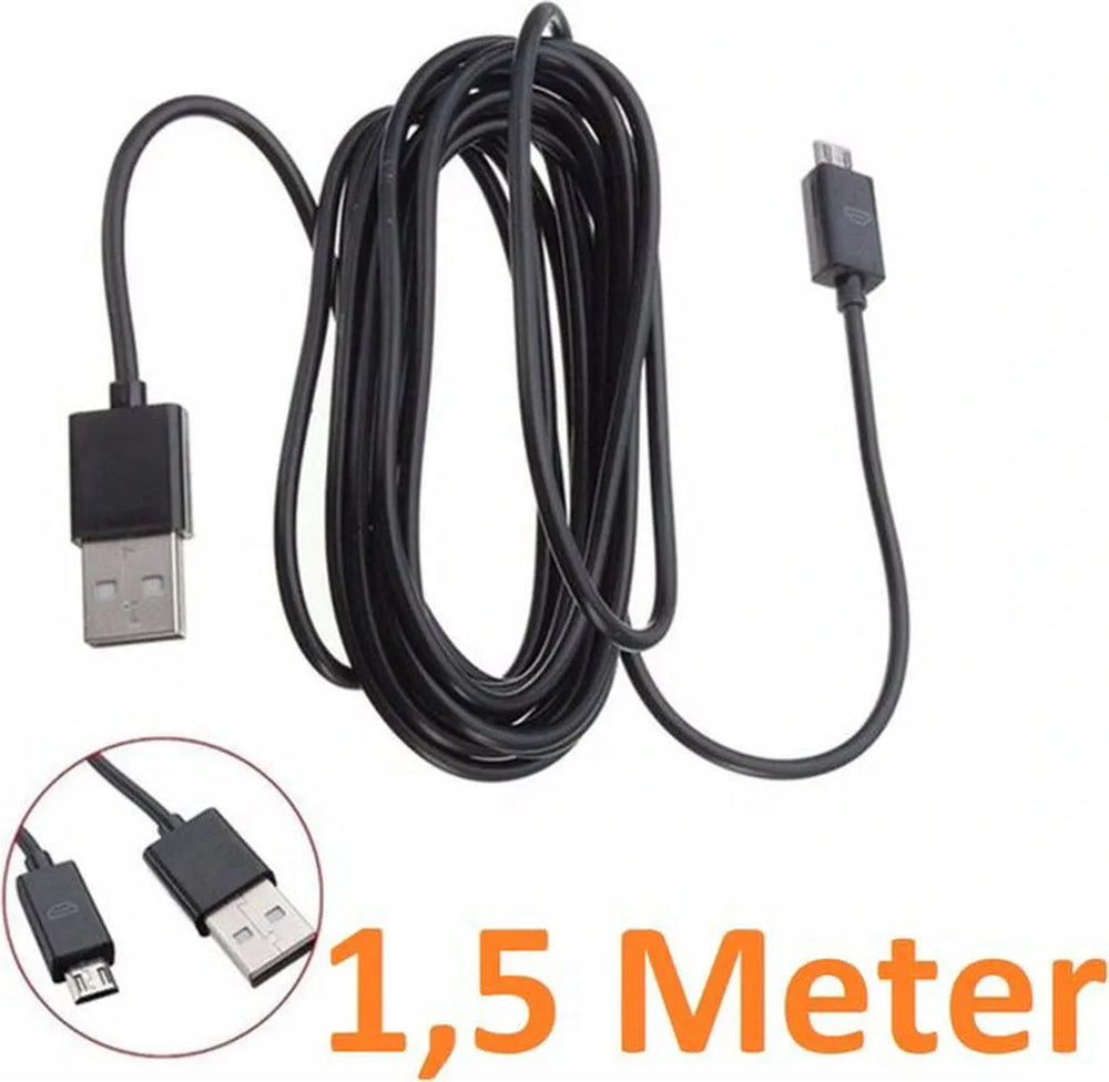 Micro USB Oplaadkabel – Geschikt voor Samsung/Huawei/Sony/PS4 Controller – 1,5 Meter – Opladen & Data – Zwart-USB-Kabels-Ilumina Benelux