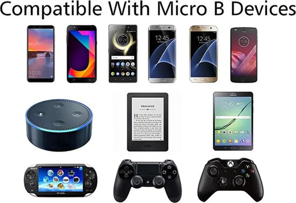 Micro USB Oplaadkabel – Geschikt voor Samsung/Huawei/Sony/PS4 Controller/Kobo – 2 Meter – Zwart-USB-Kabels-Ilumina Benelux