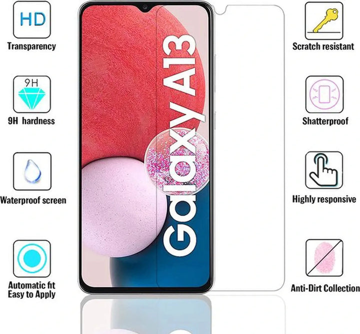 Samsung Galaxy A13 4G Hoesjes – Siliconen Backcover – Schokbestendig – Screenprotector & Camera Lens Protector – Zwart-Ilumina Benelux
