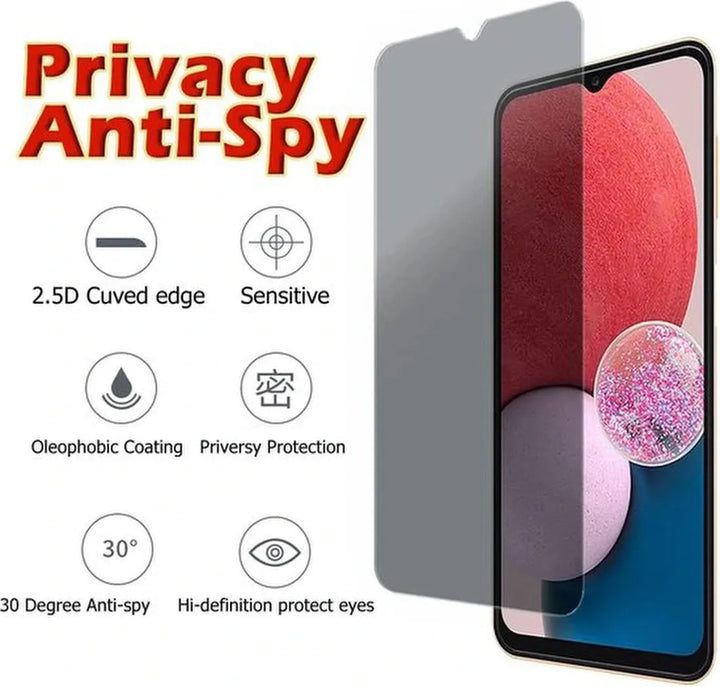 Samsung Galaxy A13 5G Hoesjes – Siliconen Backcover – Schokbestendig – Privacy Screenprotector + Camera Lens Protector – Zwart-Ilumina Benelux