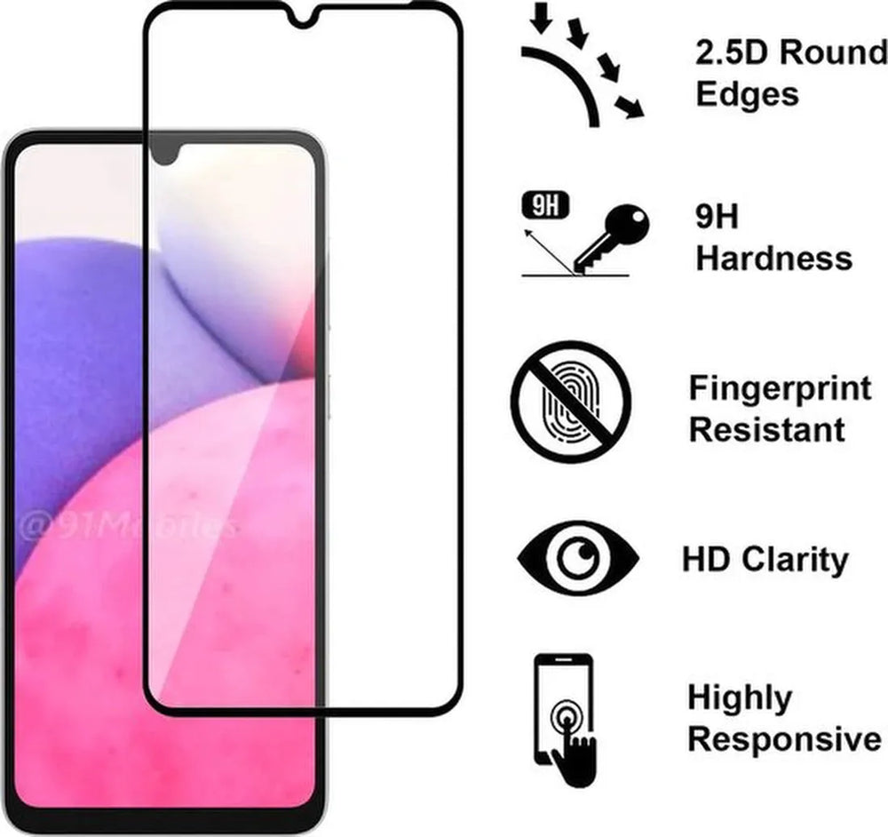 Samsung Galaxy A33 5G Hoesjes – Siliconen Backcover – Schokbestendig – Full Screenprotector Gehard Glas – Zwart-Ilumina Benelux