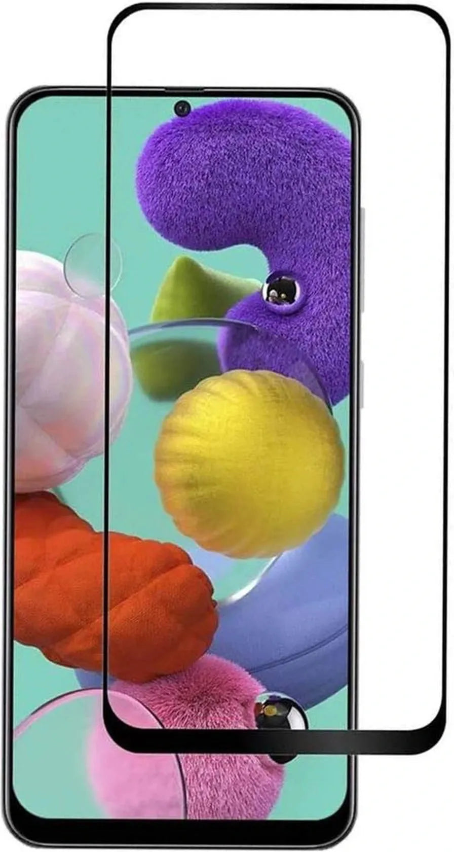 Samsung Galaxy A51 5G Hoesjes – Siliconen Backcover – Schokbestendig – 1x Full Screenprotector Gehard Glas – Zwart-Ilumina Benelux