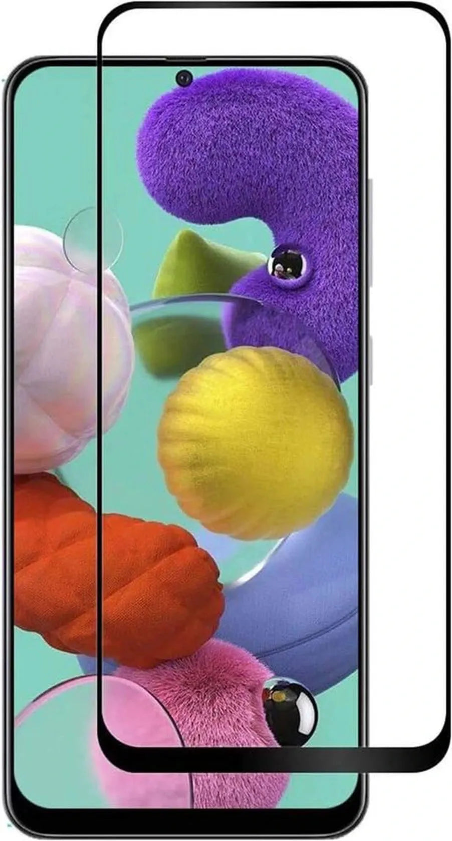 Samsung Galaxy A51 5G Hoesjes – Siliconen Backcover – Schokbestendig – 2x Full Screenprotector Gehard Glas – Zwart-Ilumina Benelux