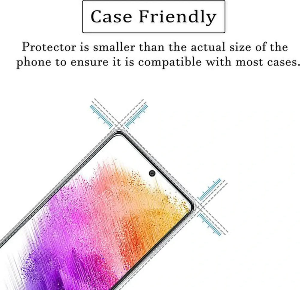 Samsung Galaxy A73 5G Hoesjes – Siliconen Backcover + 1x Screenprotector Gehard Glas – Schokbestendig – Zwart-Ilumina Benelux
