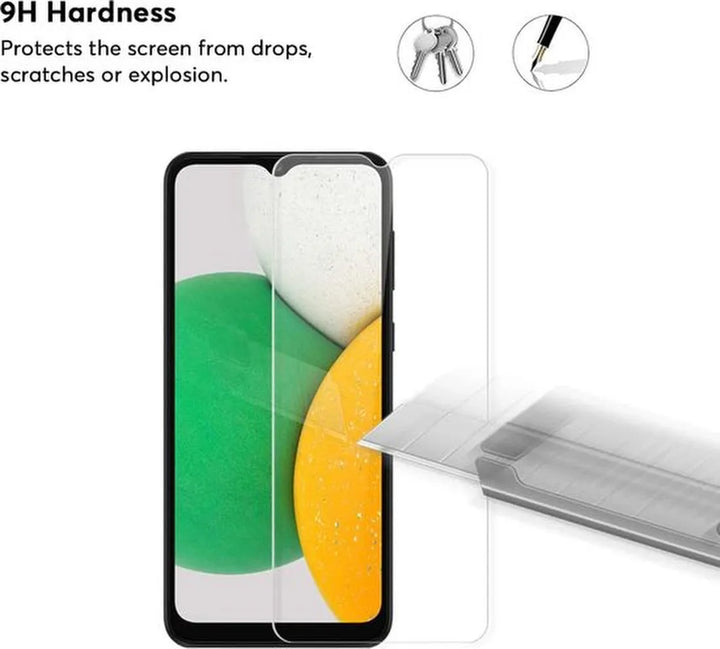 Samsung Galaxy A03 Core Hoesjes – Siliconen Backcover – 1 Pack Screenprotector Gehard Glas – Schokbestendig – Zwart-Ilumina Benelux