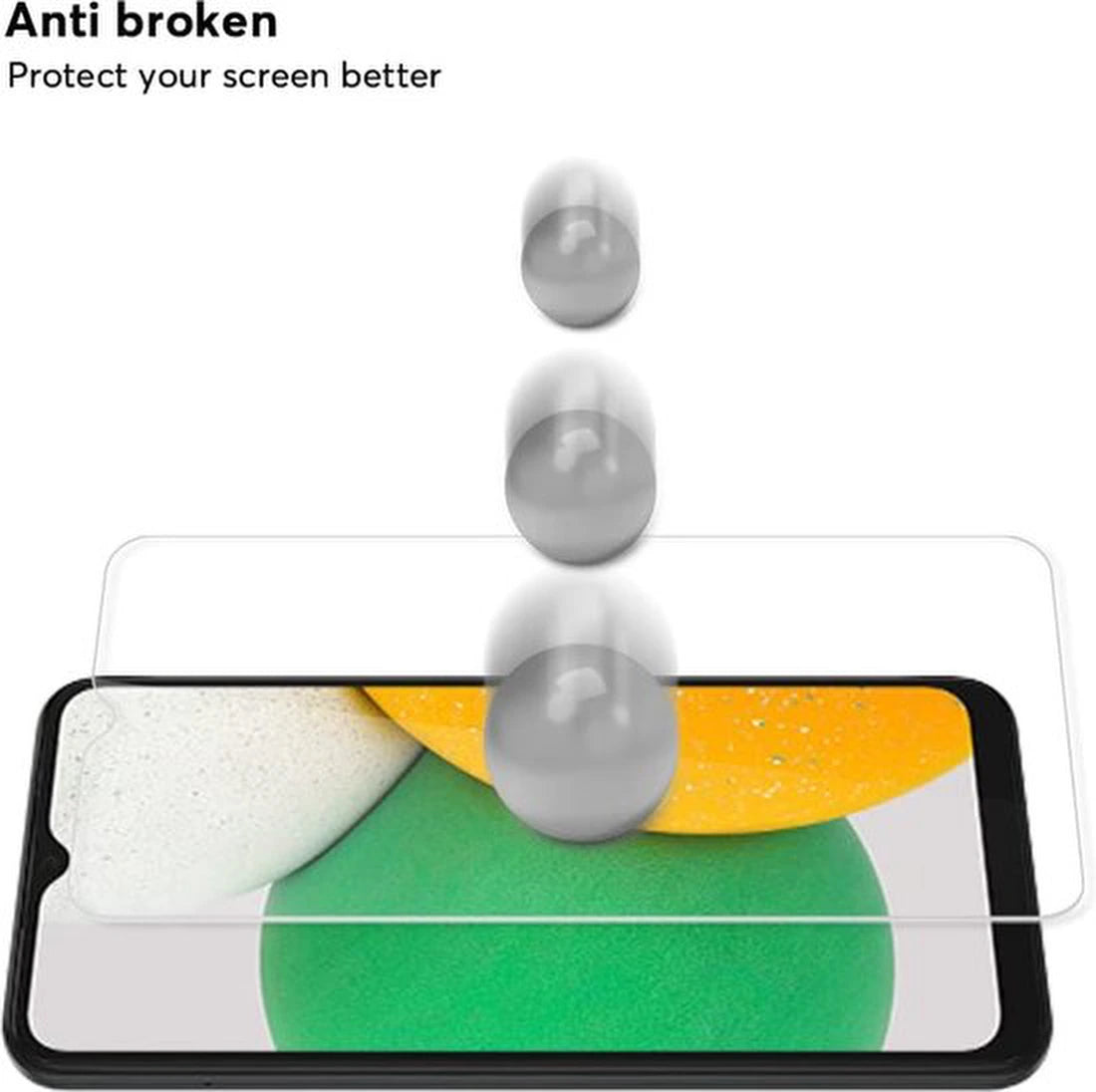 Silicone hoesje zwart met 2 Pack Screenprotector Glas Geschikt voor: Samsung Galaxy A03 Core