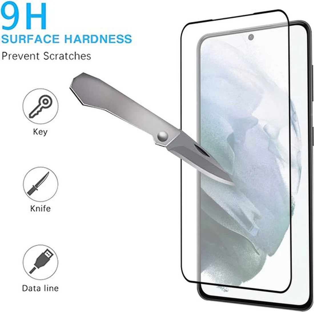 Samsung Galaxy S22 Plus Hoesjes – Soft TPU Siliconen Backcover – Full Screenprotector – Camera Lens Protector – Zwart